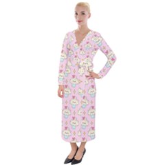 Kawaii Cupcake  Velvet Maxi Wrap Dress by lisamaisak