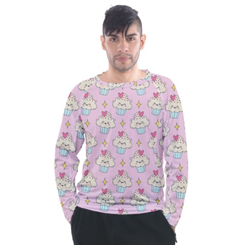 Kawaii Cupcake  Men s Long Sleeve Raglan Tee by lisamaisak