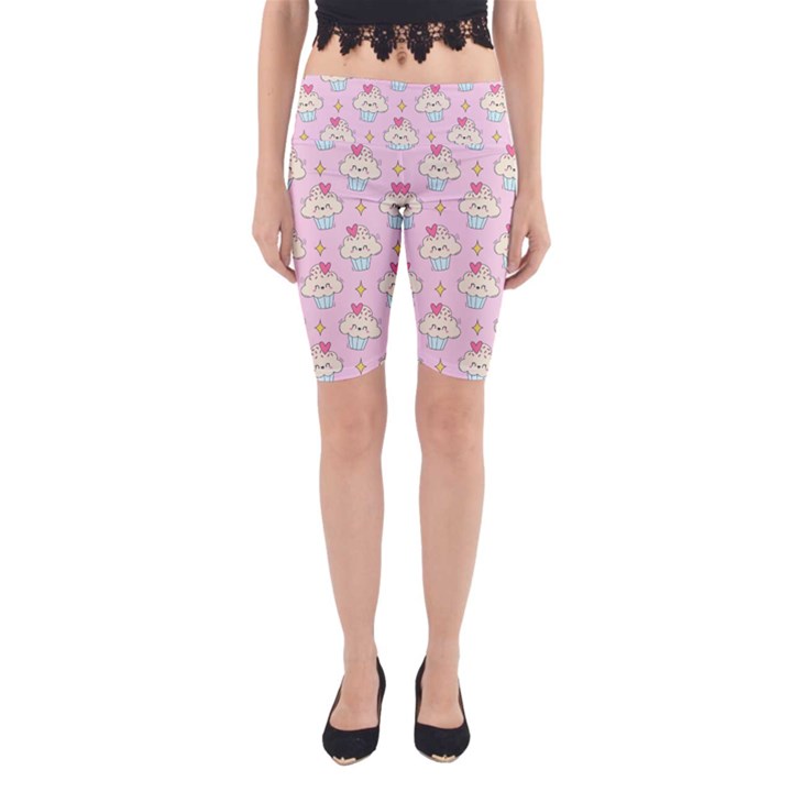 Kawaii Cupcake  Yoga Cropped Leggings