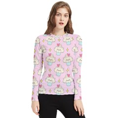 Kawaii Cupcake  Women s Long Sleeve Rash Guard