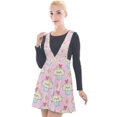 Kawaii Cupcake  Plunge Pinafore Velour Dress by lisamaisak