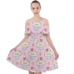 Kawaii Cupcake  Cut Out Shoulders Chiffon Dress by lisamaisak