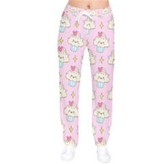 Kawaii Cupcake  Women Velvet Drawstring Pants