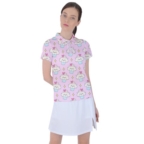 Kawaii Cupcake  Women s Polo Tee by lisamaisak