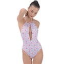 Kawaii Cupcake  Plunge Cut Halter Swimsuit View1