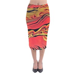 Warrior s Spirit  Velvet Midi Pencil Skirt