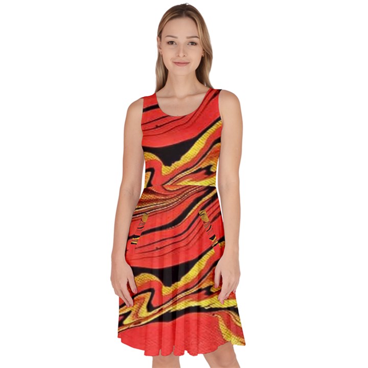 Warrior s Spirit  Knee Length Skater Dress With Pockets