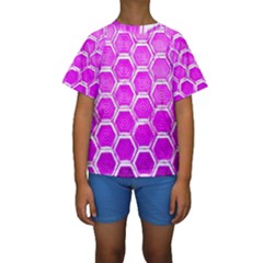 Hexagon Windows Kids  Short Sleeve Swimwear