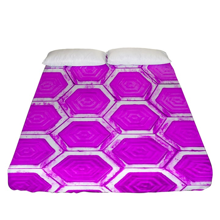 Hexagon Windows Fitted Sheet (Queen Size)