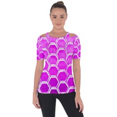 Hexagon Windows Shoulder Cut Out Short Sleeve Top by essentialimage