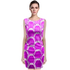 Hexagon Windows Sleeveless Velvet Midi Dress