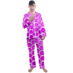 Hexagon Windows Men s Long Sleeve Satin Pajamas Set by essentialimage