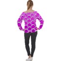 Hexagon Windows Off Shoulder Long Sleeve Velour Top View2