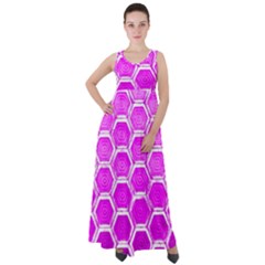 Hexagon Windows Empire Waist Velour Maxi Dress