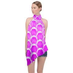 Hexagon Windows Halter Asymmetric Satin Top by essentialimage