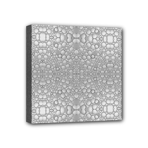 Modern Ornate Geometric Silver Pattern Mini Canvas 4  X 4  (stretched)