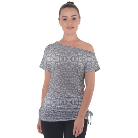 Modern Ornate Geometric Silver Pattern Tie-up Tee by dflcprintsclothing