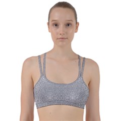 Modern Ornate Geometric Silver Pattern Line Them Up Sports Bra by dflcprintsclothing