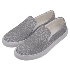 Modern Ornate Geometric Silver Pattern Men s Canvas Slip Ons by dflcprintsclothing