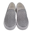 Modern Ornate Geometric Silver Pattern Women s Canvas Slip Ons View1