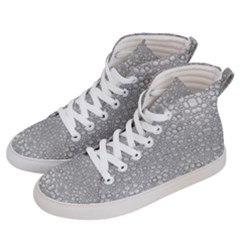 Modern Ornate Geometric Silver Pattern Men s Hi-top Skate Sneakers