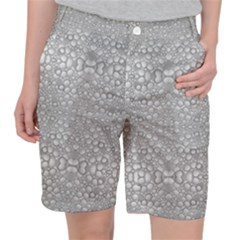 Modern Ornate Geometric Silver Pattern Pocket Shorts by dflcprintsclothing