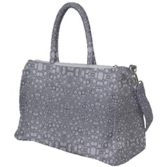 Modern Ornate Geometric Silver Pattern Duffel Travel Bag