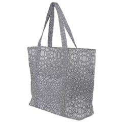 Modern Ornate Geometric Silver Pattern Zip Up Canvas Bag by dflcprintsclothing