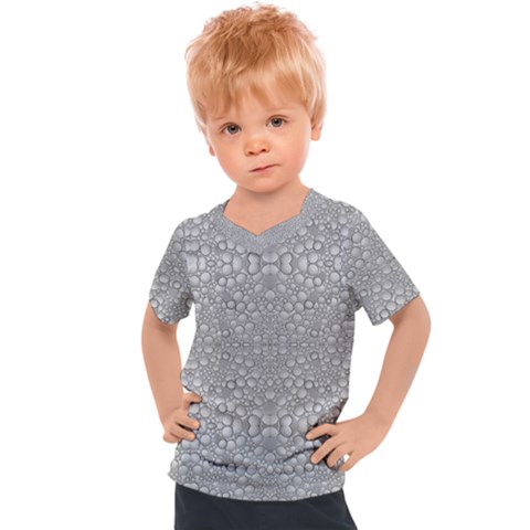 Modern Ornate Geometric Silver Pattern Kids  Sports Tee by dflcprintsclothing