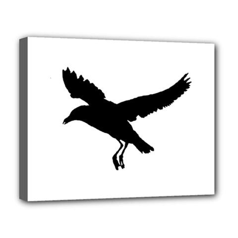 Seagull Flying Silhouette Drawing 2 Deluxe Canvas 20  X 16  (stretched) by dflcprintsclothing