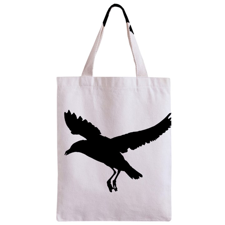 Seagull Flying Silhouette Drawing 2 Zipper Classic Tote Bag