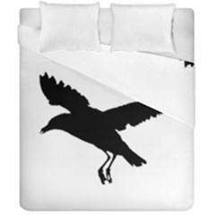 Seagull Flying Silhouette Drawing 2 Duvet Cover Double Side (california King Size)