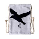 Seagull Flying Silhouette Drawing 2 Drawstring Bag (Small) View2