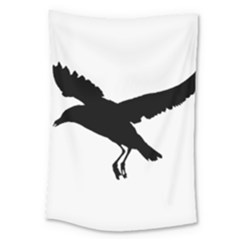 Seagull Flying Silhouette Drawing 2 Large Tapestry by dflcprintsclothing