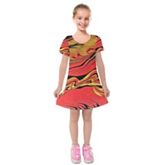 Warrior Spirit Kids  Short Sleeve Velvet Dress by BrenZenCreations