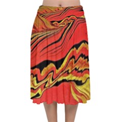 Warrior Spirit Velvet Flared Midi Skirt by BrenZenCreations