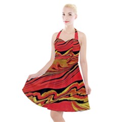 Warrior Spirit Halter Party Swing Dress  by BrenZenCreations