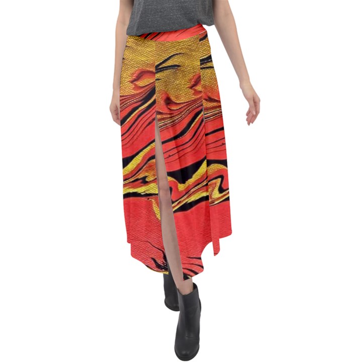 Warrior Spirit Velour Split Maxi Skirt