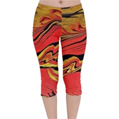 Warrior Spirit Velvet Capri Leggings  by BrenZenCreations