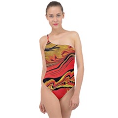 Warrior Spirit Classic One Shoulder Swimsuit by BrenZenCreations