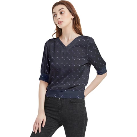 Black Stars Quarter Sleeve Blouse by Sparkle