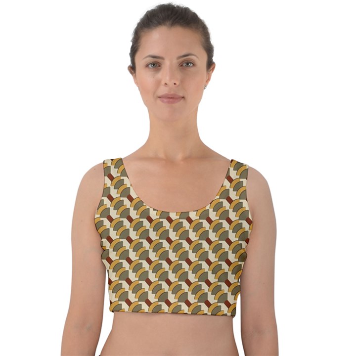 Abstract Illusion Velvet Crop Top