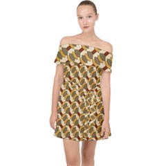 Abstract Illusion Off Shoulder Chiffon Dress by Sparkle