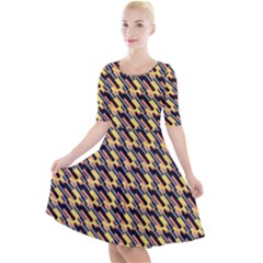 Digital Art Quarter Sleeve A-line Dress