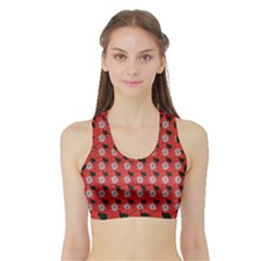 Flowers Pattern Sports Bra With Border by Sparkle