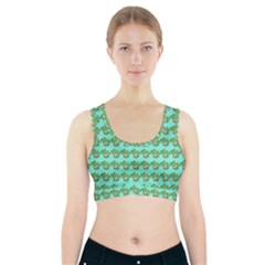 Flowers Pattern Sports Bra With Pocket