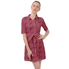 Digital Handdraw Floral Belted Shirt Dress by Sparkle