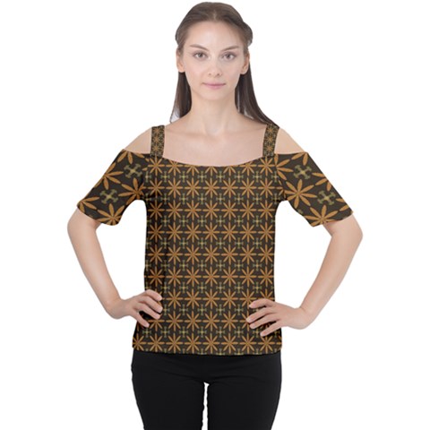 Digital Handdraw Floral Cutout Shoulder Tee by Sparkle