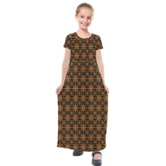 Digital Handdraw Floral Kids  Short Sleeve Maxi Dress by Sparkle