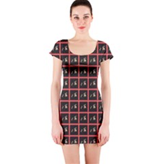 Grill Blocks Short Sleeve Bodycon Dress by Sparkle